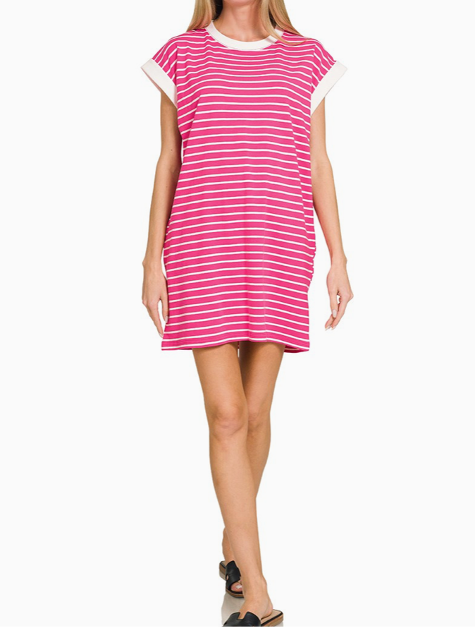 Throw On + Go Dress - Hot Pink