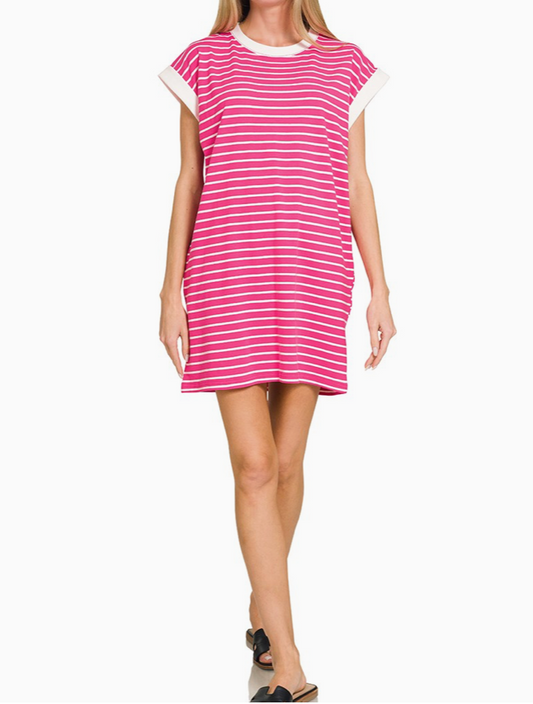 Throw On + Go Dress - Hot Pink