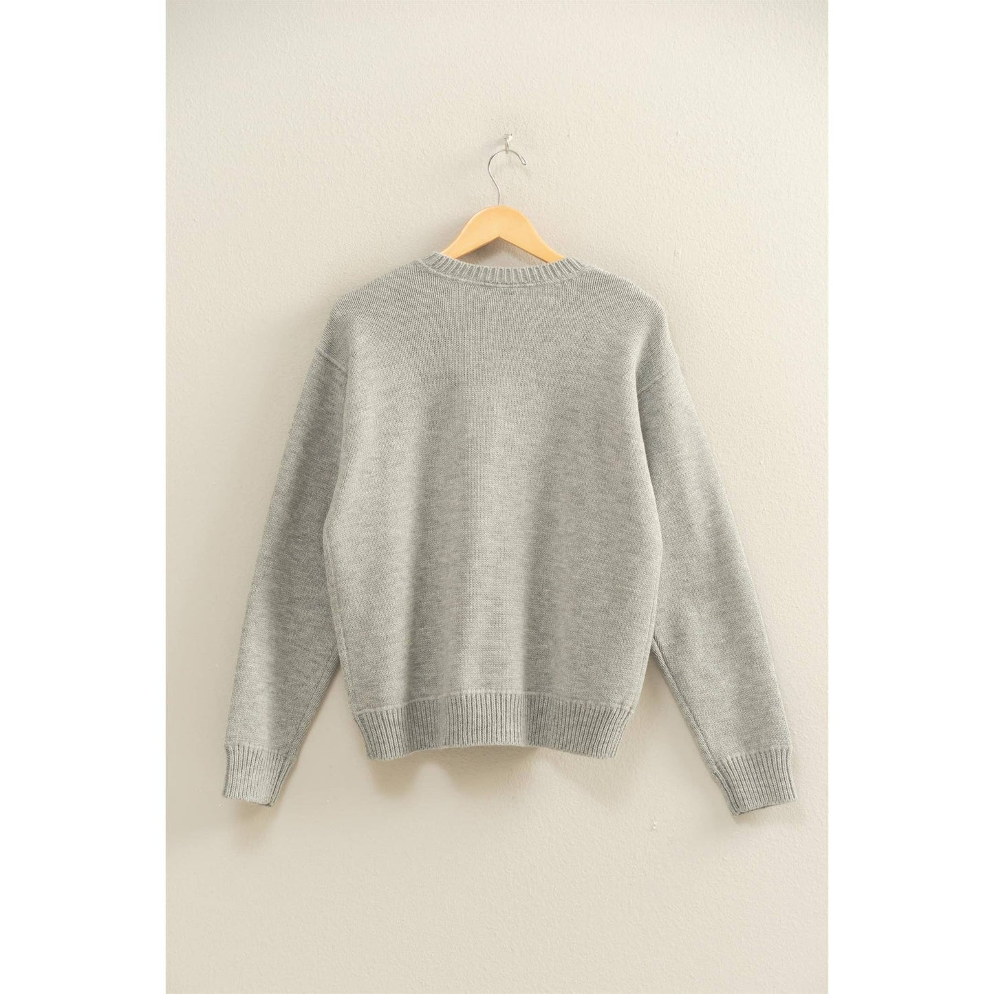 Classic Crew Neck Sweater -H Grey
