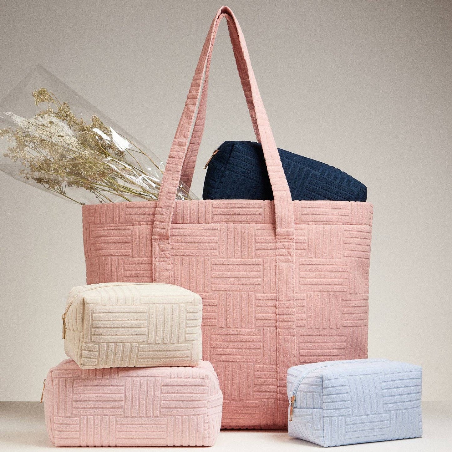 Quilted Tote Bag Dusty Pink