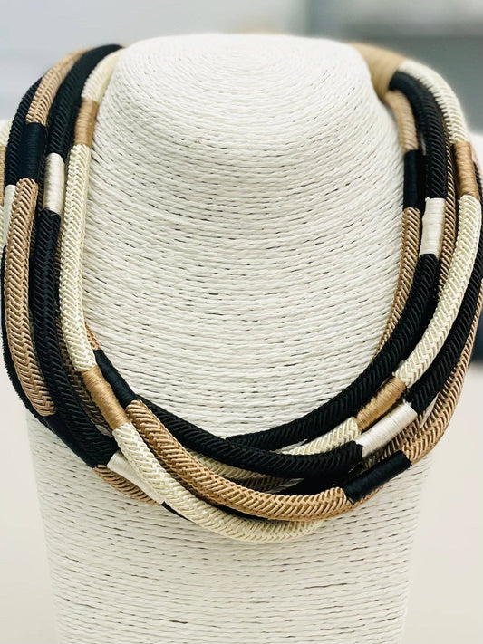 Slub Necklace - Black Multi