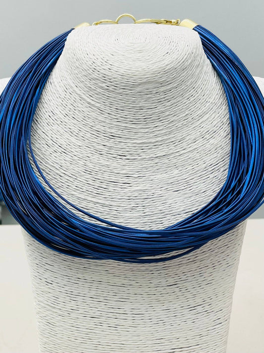 Leatherette Necklace - Blue