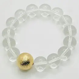 Glass & Gold Ball Bracelet