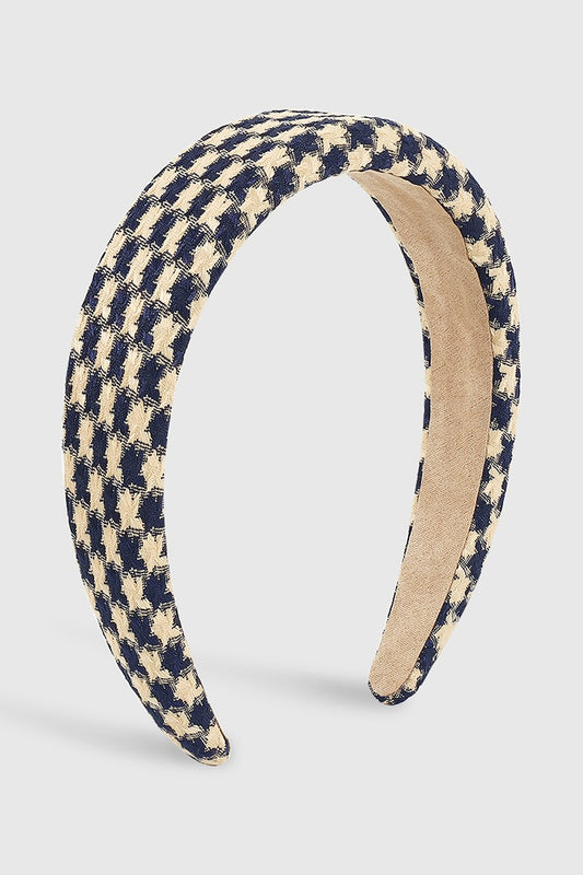 Navy Houndstooth Headband