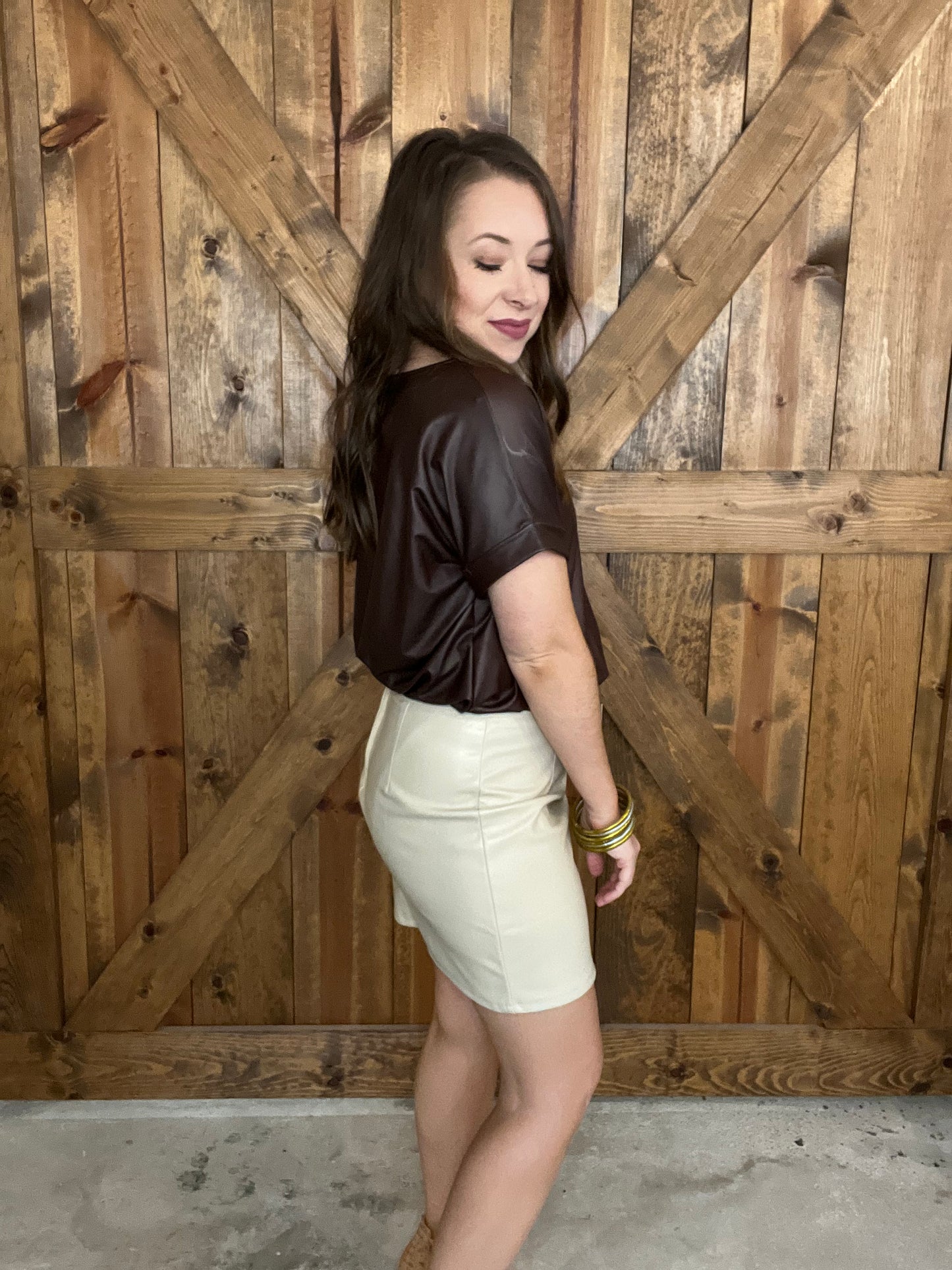 Faux Leather Skirt