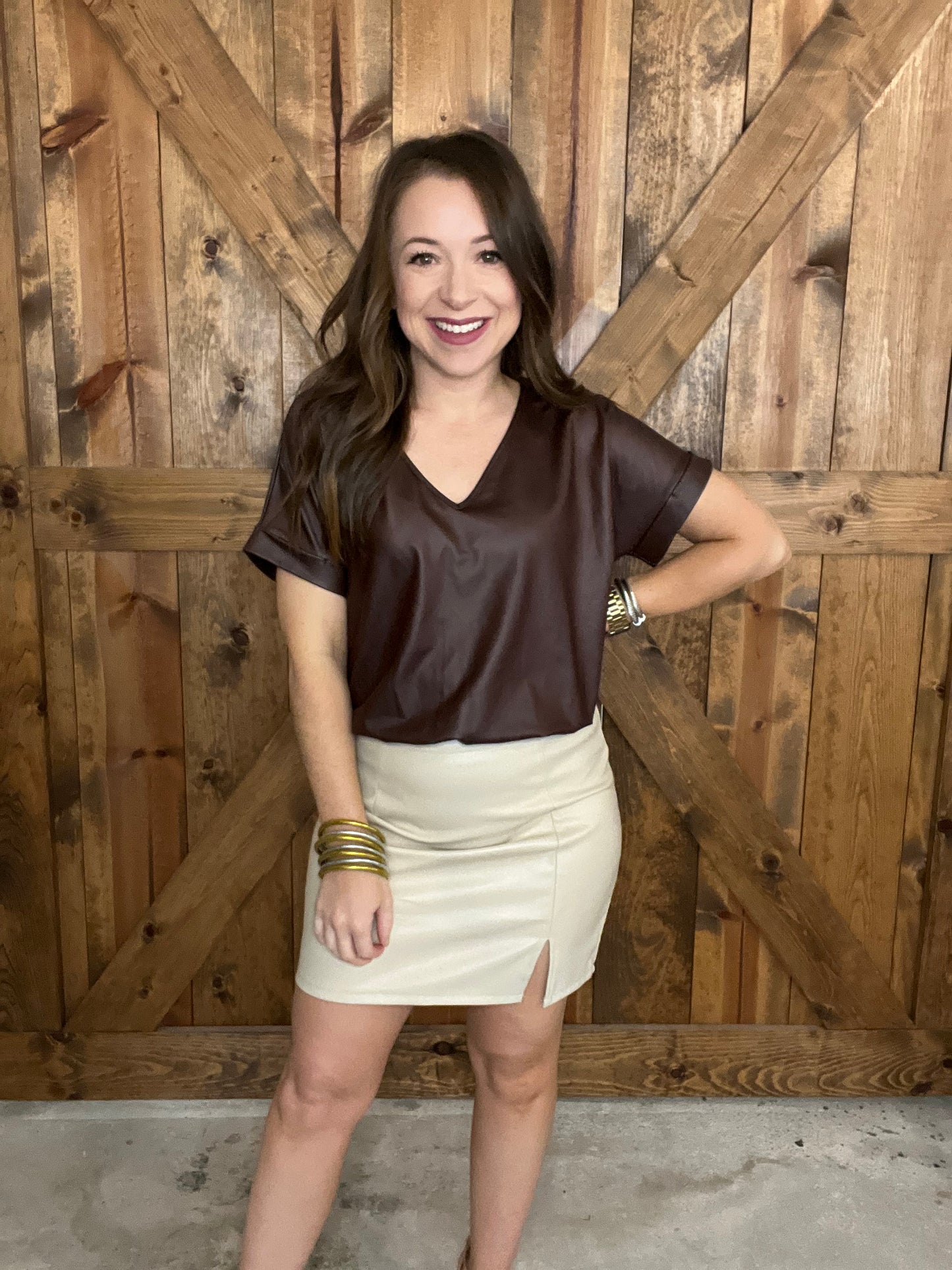 Faux Leather Skirt