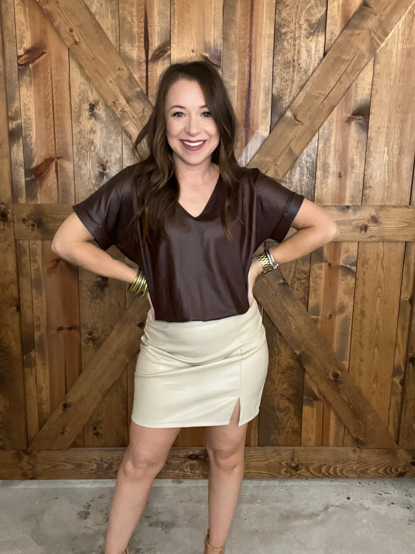 Faux Leather Skirt