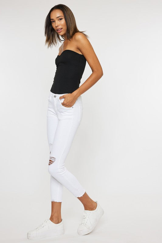 KanCan White Distressed Skinnies