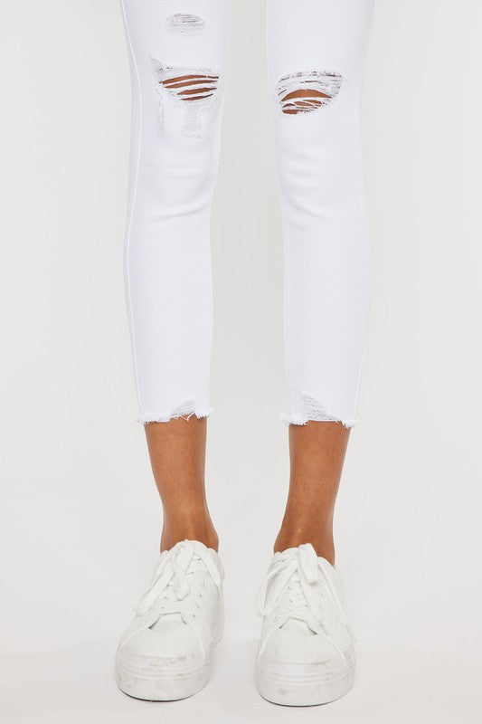 KanCan White Distressed Skinnies