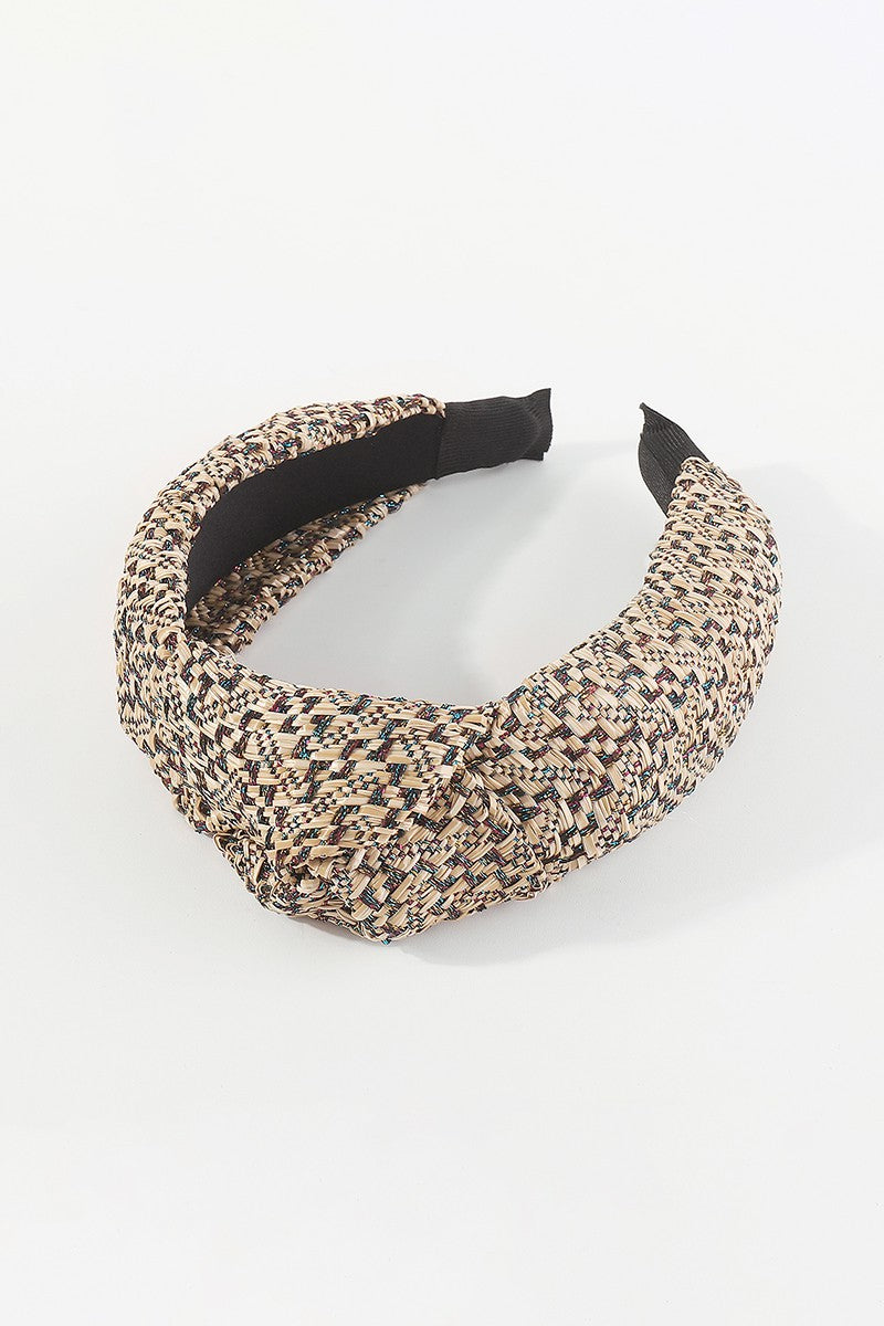 Raffia Topknot Headband - Multicolor