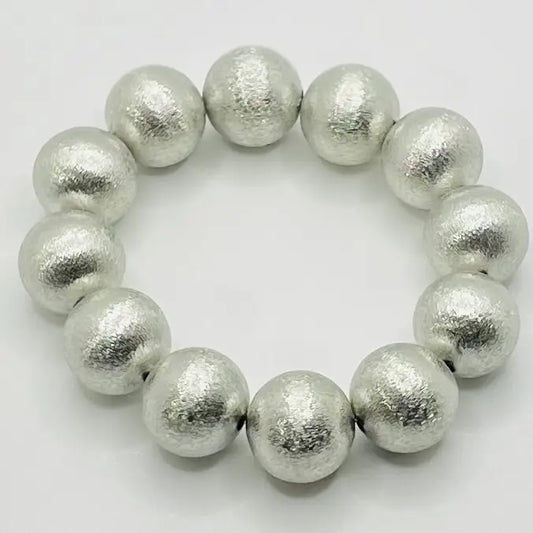 Silver Frosted Ball Bracelet